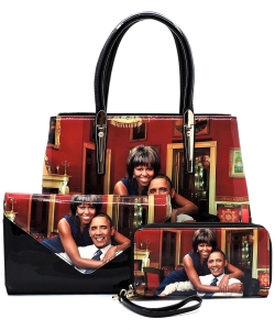 Magazine Cover Picture 3-in-1 Satchel OB2678B MTBLACK